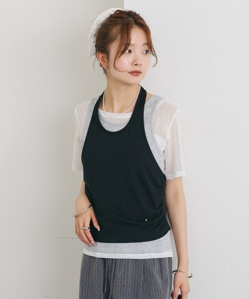 mystic（ミスティック）の「シアーTレイヤードタンクSET（Tシャツ/カットソー・レディース・ブラック/ピンク/ブルー・FREE）」の15枚目の写真