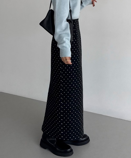 callautia（カラウティア）の「ドット柄Iラインスカート（スカート・レディース・グレー/ブラック・LARGE/MEDIUM/SMALL）」の8枚目の写真