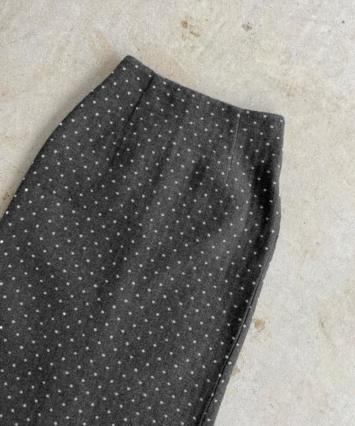callautia（カラウティア）の「ドット柄Iラインスカート（スカート・レディース・グレー/ブラック・LARGE/MEDIUM/SMALL）」の9枚目の写真