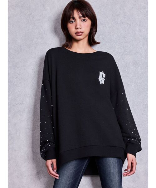 GYDA（ジェイダ）の「Valdy studded bijouスウェットトップス（スウェット・レディース・グレー/ブラック/オフホワイト・FREE）」の5枚目の写真