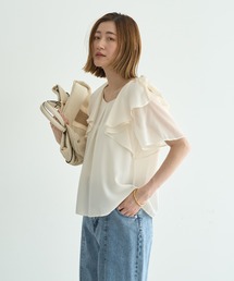 リボンスリーブブラウス