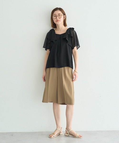 YECCA VECCA(イェッカヴェッカ)の「リボンスリーブブラウス(シャツ/ブラウス・レディース・ブラック/オフホワイト/ピンク・FREE)」の16枚目の写真