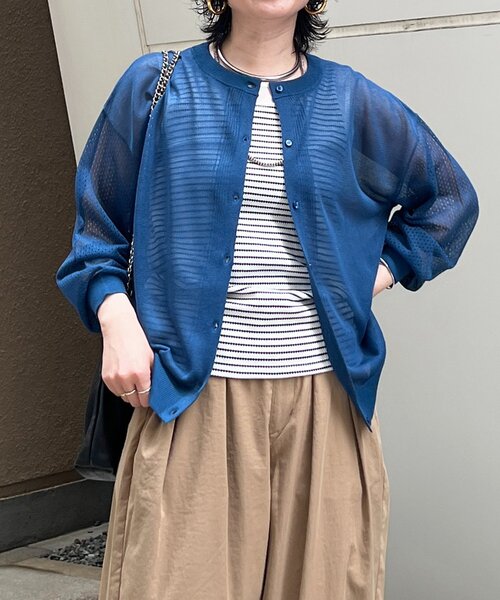 un dix cors（アンディコール）の「メッシュスリーブカーデ（カーディガン/ボレロ・レディース・ベージュ/ブラック/レッド/ブルー・FREE）」の4枚目の写真
