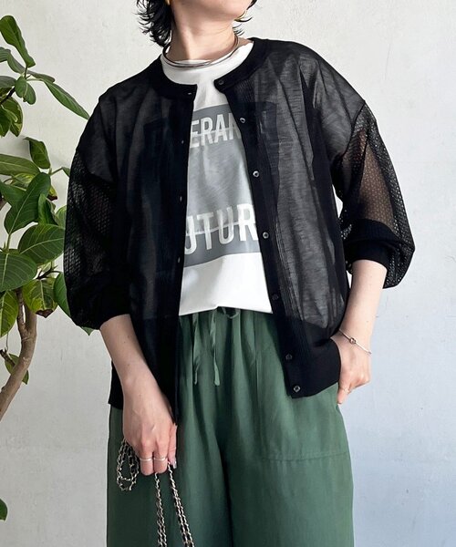 un dix cors（アンディコール）の「メッシュスリーブカーデ（カーディガン/ボレロ・レディース・ベージュ/ブラック/レッド/ブルー・FREE）」の2枚目の写真