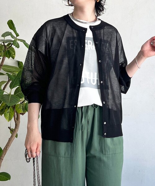 un dix cors（アンディコール）の「メッシュスリーブカーデ（カーディガン/ボレロ・レディース・ベージュ/ブラック/レッド/ブルー・FREE）」の10枚目の写真