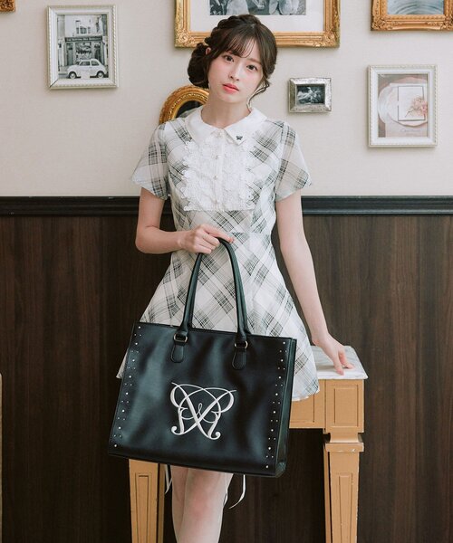 OLIVE des OLIVE(オリーブデオリーブ)の「Aimerianejoieスタッズキャリーオントートバッグ(トートバッグ・レディース・ブラック/アイボリー/ピンク・FREE)」の10枚目の写真