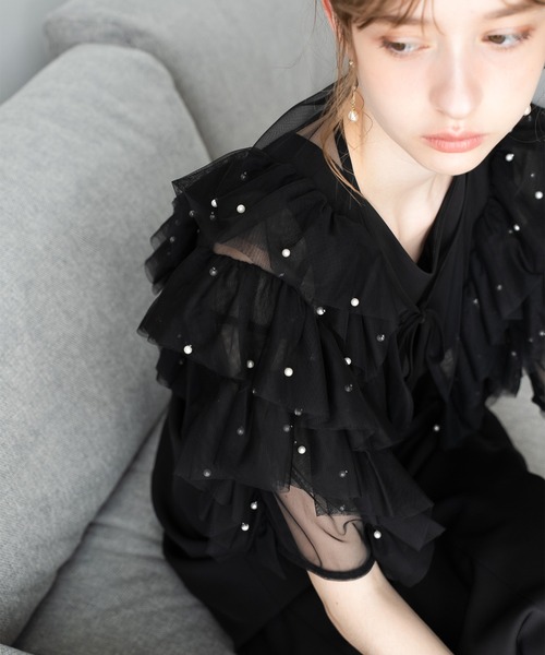 Dorry Doll(ドリードール)の「ドットパールボレロ(カーディガン/ボレロ・レディース・ベージュ/ブラック・MEDIUM)」の21枚目の写真