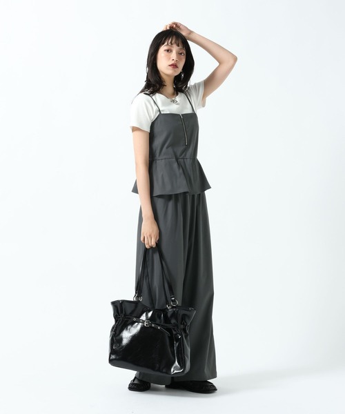 PAGEBOY(ページボーイ)の「ビスチェドッキングZIPサロペ(サロペット/オーバーオール・レディース・チャコールグレー/ブラック・FREE)」の9枚目の写真