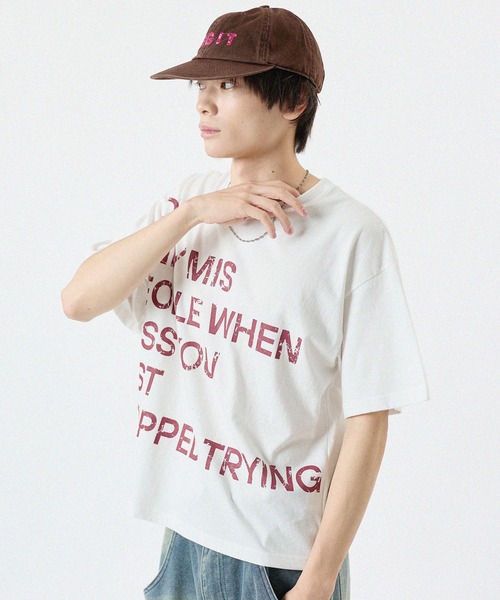 MSG(エムエスジー)の「ショート丈ロゴプリントTシャツ 半袖(Tシャツ/カットソー・メンズ・グレー/ホワイト/ブラック/ブルー・FREE)」の5枚目の写真