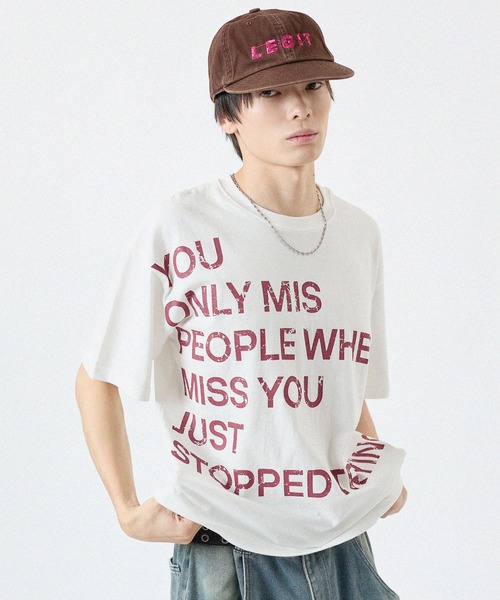 MSG(エムエスジー)の「ショート丈ロゴプリントTシャツ 半袖(Tシャツ/カットソー・メンズ・グレー/ホワイト/ブラック/ブルー・FREE)」の6枚目の写真