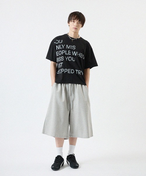 MSG(エムエスジー)の「ショート丈ロゴプリントTシャツ 半袖(Tシャツ/カットソー・メンズ・グレー/ホワイト/ブラック/ブルー・FREE)」の14枚目の写真