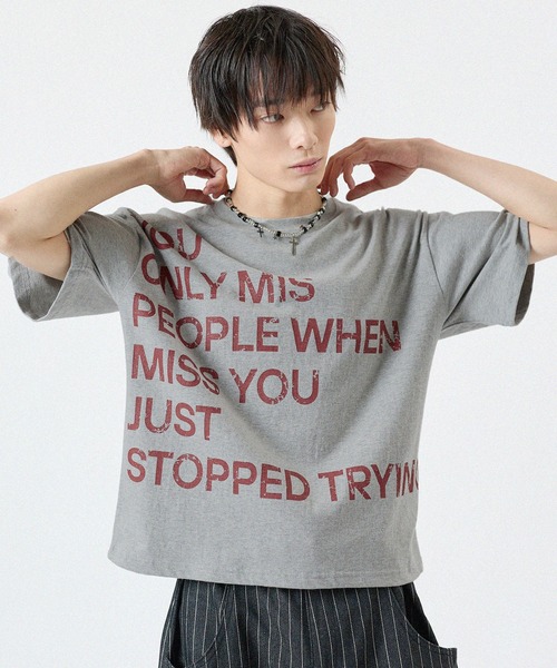 MSG(エムエスジー)の「ショート丈ロゴプリントTシャツ 半袖(Tシャツ/カットソー・メンズ・グレー/ホワイト/ブラック/ブルー・FREE)」の17枚目の写真