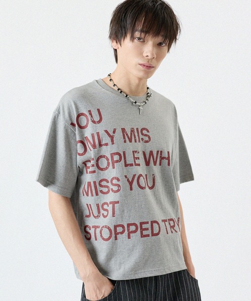 MSG(エムエスジー)の「ショート丈ロゴプリントTシャツ 半袖(Tシャツ/カットソー・メンズ・グレー/ホワイト/ブラック/ブルー・FREE)」の18枚目の写真