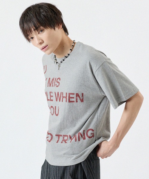 MSG(エムエスジー)の「ショート丈ロゴプリントTシャツ 半袖(Tシャツ/カットソー・メンズ・グレー/ホワイト/ブラック/ブルー・FREE)」の19枚目の写真