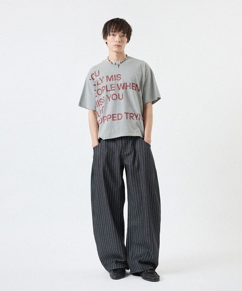 MSG(エムエスジー)の「ショート丈ロゴプリントTシャツ 半袖(Tシャツ/カットソー・メンズ・グレー/ホワイト/ブラック/ブルー・FREE)」の20枚目の写真