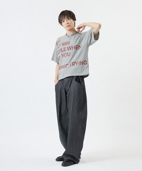 MSG(エムエスジー)の「ショート丈ロゴプリントTシャツ 半袖(Tシャツ/カットソー・メンズ・グレー/ホワイト/ブラック/ブルー・FREE)」の22枚目の写真