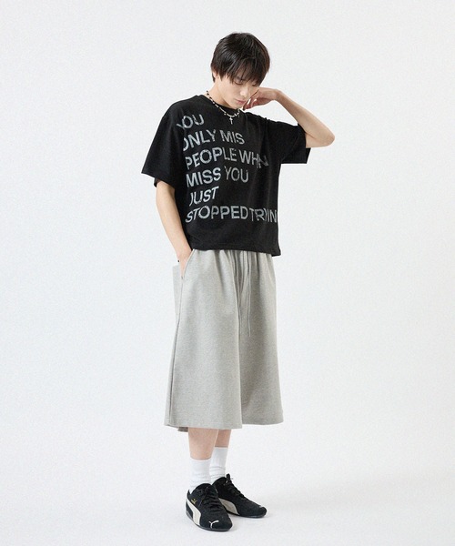 MSG(エムエスジー)の「ショート丈ロゴプリントTシャツ 半袖(Tシャツ/カットソー・メンズ・グレー/ホワイト/ブラック/ブルー・FREE)」の16枚目の写真
