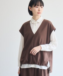 cloche カットジョーゼットVネックベスト