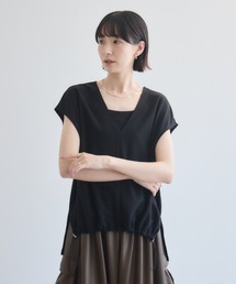 cloche カットジョーゼットVネックベスト