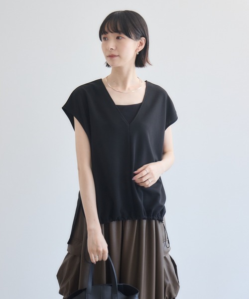 Paradise Picnic（パラダイスピクニック）の「cloche  カットジョーゼットＶネックベスト（ベスト・レディース・ベージュ/ブラウン/ブラック・FREE）」の5枚目の写真
