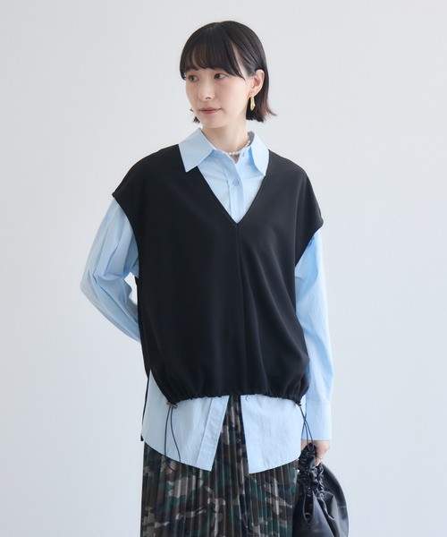 Paradise Picnic（パラダイスピクニック）の「cloche  カットジョーゼットＶネックベスト（ベスト・レディース・ベージュ/ブラウン/ブラック・FREE）」の19枚目の写真