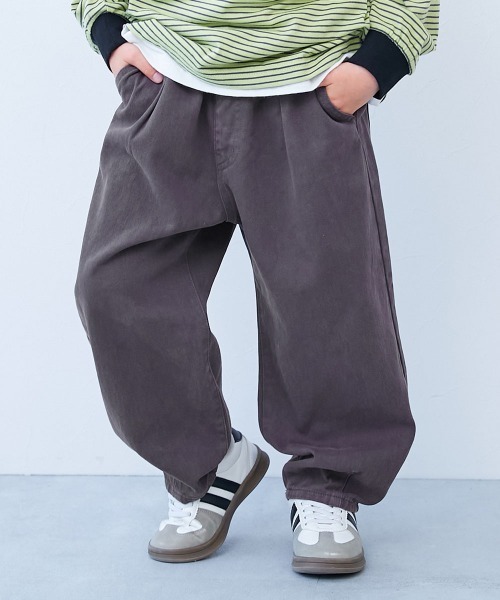 devirock(デビロック)の「ヴィンテージ風 ルーズタックパンツ(その他パンツ・キッズ・ブラウン/スミクロ/グレー系・130cm/120cm/110cm/100cm/160cm/140cm/150cm)」の1枚目の写真