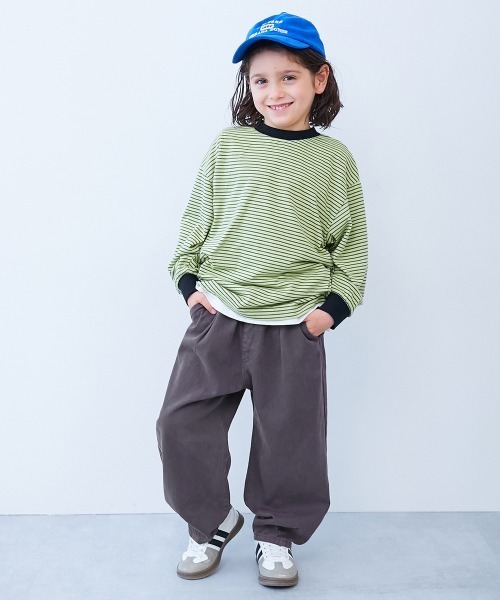 devirock(デビロック)の「ヴィンテージ風 ルーズタックパンツ(その他パンツ・キッズ・ブラウン/スミクロ/グレー系・130cm/120cm/110cm/100cm/160cm/140cm/150cm)」の6枚目の写真