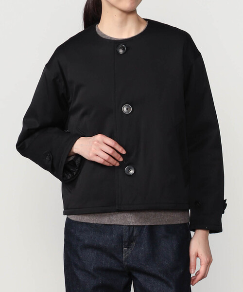 GYMPHLEX（ジムフレックス）の「Gymphlex | ストレッチツイル カラーレスジャケット WOMEN（ノーカラージャケット・レディース・ブラック・14）」の10枚目の写真