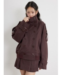 【セットアップ対応】トレンチ風2WAYバルーンブルゾン　秋服