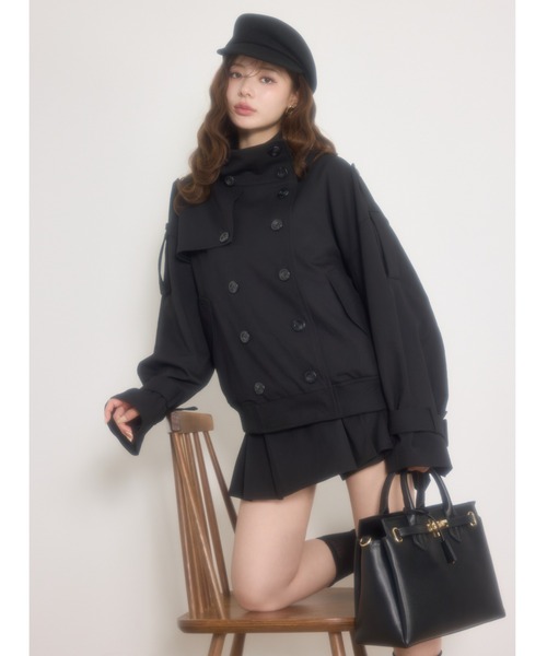 rienda(リエンダ)の「【セットアップ対応】トレンチ風2WAYバルーンブルゾン 秋服(ブルゾン・レディース・ベージュ/ブラック/ブラウン・MEDIUM/SMALL)」の1枚目の写真