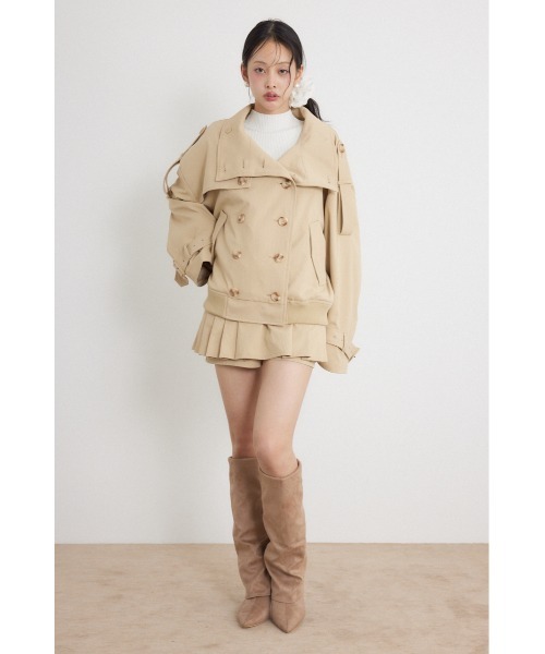 rienda(リエンダ)の「【セットアップ対応】トレンチ風2WAYバルーンブルゾン 秋服(ブルゾン・レディース・ベージュ/ブラック/ブラウン・MEDIUM/SMALL)」の18枚目の写真