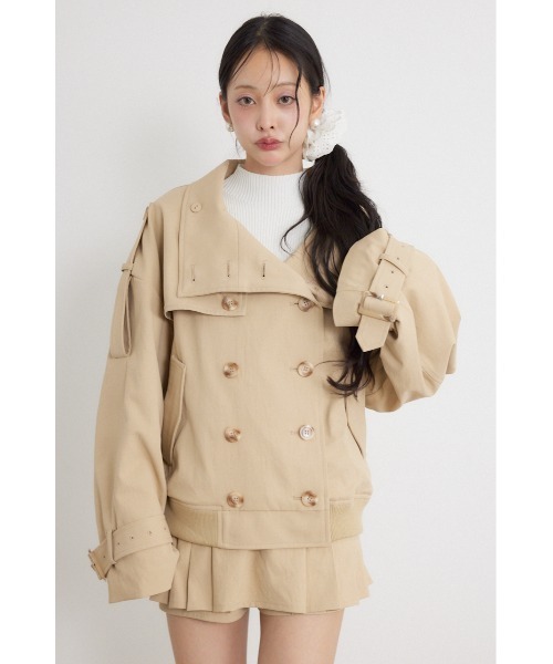 rienda(リエンダ)の「【セットアップ対応】トレンチ風2WAYバルーンブルゾン 秋服(ブルゾン・レディース・ベージュ/ブラック/ブラウン・MEDIUM/SMALL)」の21枚目の写真