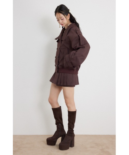 rienda(リエンダ)の「【セットアップ対応】トレンチ風2WAYバルーンブルゾン 秋服(ブルゾン・レディース・ベージュ/ブラック/ブラウン・MEDIUM/SMALL)」の13枚目の写真