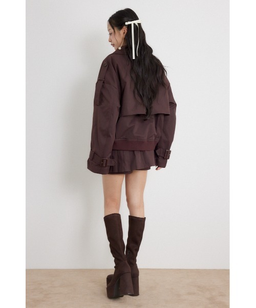 rienda(リエンダ)の「【セットアップ対応】トレンチ風2WAYバルーンブルゾン 秋服(ブルゾン・レディース・ベージュ/ブラック/ブラウン・MEDIUM/SMALL)」の14枚目の写真