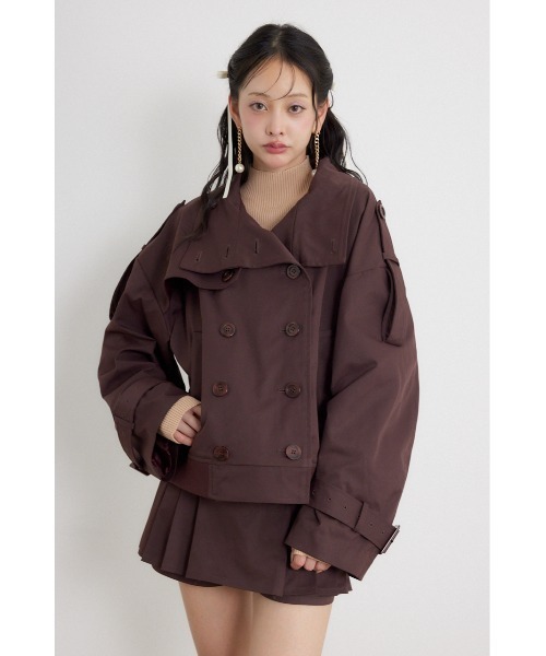 rienda(リエンダ)の「【セットアップ対応】トレンチ風2WAYバルーンブルゾン 秋服(ブルゾン・レディース・ベージュ/ブラック/ブラウン・MEDIUM/SMALL)」の15枚目の写真