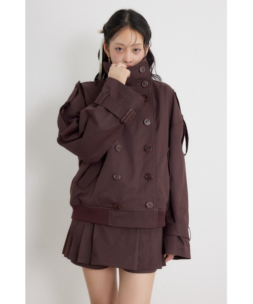 rienda(リエンダ)の「【セットアップ対応】トレンチ風2WAYバルーンブルゾン 秋服(ブルゾン・レディース・ベージュ/ブラック/ブラウン・MEDIUM/SMALL)」の16枚目の写真