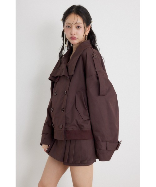 rienda(リエンダ)の「【セットアップ対応】トレンチ風2WAYバルーンブルゾン 秋服(ブルゾン・レディース・ベージュ/ブラック/ブラウン・MEDIUM/SMALL)」の17枚目の写真