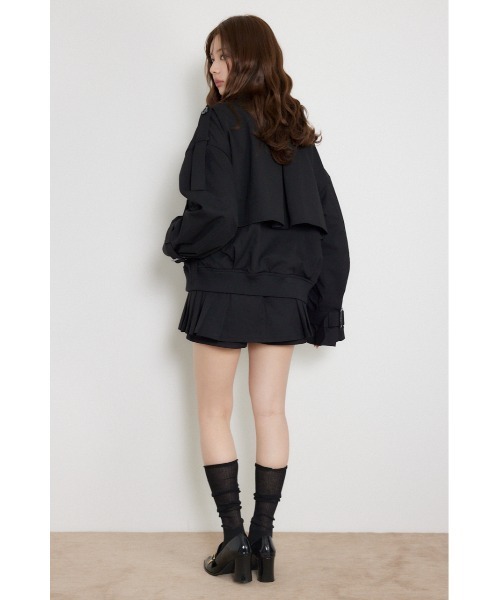 rienda(リエンダ)の「【セットアップ対応】トレンチ風2WAYバルーンブルゾン 秋服(ブルゾン・レディース・ベージュ/ブラック/ブラウン・MEDIUM/SMALL)」の7枚目の写真