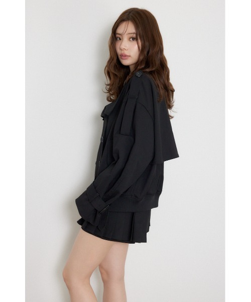 rienda(リエンダ)の「【セットアップ対応】トレンチ風2WAYバルーンブルゾン 秋服(ブルゾン・レディース・ベージュ/ブラック/ブラウン・MEDIUM/SMALL)」の9枚目の写真