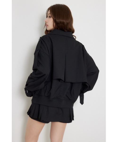rienda(リエンダ)の「【セットアップ対応】トレンチ風2WAYバルーンブルゾン 秋服(ブルゾン・レディース・ベージュ/ブラック/ブラウン・MEDIUM/SMALL)」の10枚目の写真