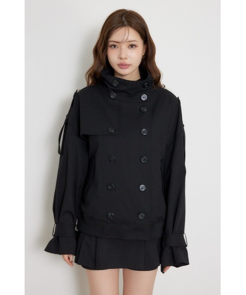 rienda(リエンダ)の「【セットアップ対応】トレンチ風2WAYバルーンブルゾン 秋服(ブルゾン・レディース・ベージュ/ブラック/ブラウン・MEDIUM/SMALL)」の11枚目の写真