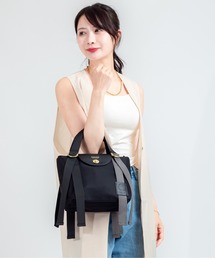 Jolie Joli（ジョリージョリ）の「【Jolie Joli/ジョリージョリ】トートバッグ　ナイロン×フェイクレザー　フラップバッグ（ハンドバッグ）」