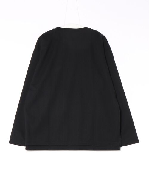 MARUKAWA(マルカワ)の「2026AW Heathered Brushed Fake Layered Key Neck Long Sleeve T-Shirt/カット杢起毛 無地 フェイクレイヤード キーネックロンT 長袖Tシャツ(Tシャツ/カットソー・メンズ・グレー/ベージュ/ブラック/ネイビー・M/L/LL)」の10枚目の写真