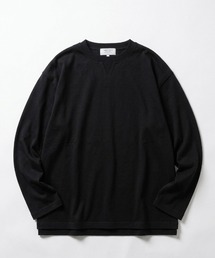 2026AW Heathered Brushed Fake Layered Key Neck Long Sleeve T-Shirt/カット杢起毛 無地 フェイクレイヤード キーネックロンT 長袖Tシャツ