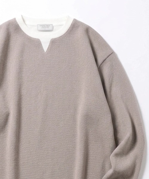 MARUKAWA(マルカワ)の「2026AW Heathered Brushed Fake Layered Key Neck Long Sleeve T-Shirt/カット杢起毛 無地 フェイクレイヤード キーネックロンT 長袖Tシャツ(Tシャツ/カットソー・メンズ・グレー/ベージュ/ブラック/ネイビー・M/L/LL)」の8枚目の写真