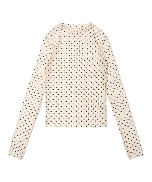 CARGOBROS FOR WOMAN(カーゴブロスフォーウィメン)の「ドットシースルーロングスリーブレイヤードカジュアル半袖Tシャツセット(アイボリー/アイボリー)(Tシャツ/カットソー・レディース・その他・FREE)」の6枚目の写真