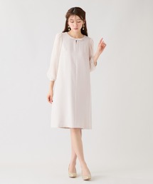 【接触冷感/シワになりにくい】フロントリボンワンピース