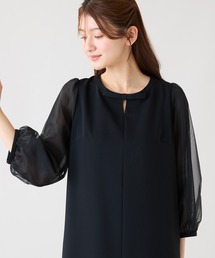 【接触冷感/シワになりにくい】フロントリボンワンピース