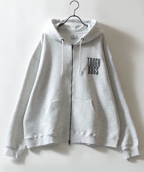 SITRY(シトリー)の「Dog Flock Print Sweat Zip Hoodie/アニマル 犬 バックプリント フロッキープリント オーバーサイズ ダブルジップ ヘビーウェイト 裏毛 スウェット フルジップパーカー フーディー パーカー レディース メンズ(パーカー・メンズ・ダークグリーン/アッシュ/ブラック・M/L)」の6枚目の写真