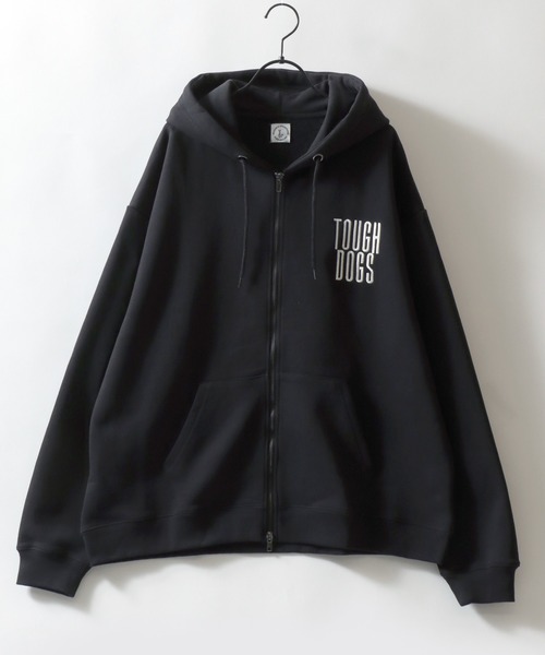 SITRY(シトリー)の「Dog Flock Print Sweat Zip Hoodie/アニマル 犬 バックプリント フロッキープリント オーバーサイズ ダブルジップ ヘビーウェイト 裏毛 スウェット フルジップパーカー フーディー パーカー レディース メンズ(パーカー・メンズ・ダークグリーン/アッシュ/ブラック・M/L)」の4枚目の写真